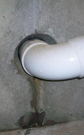 Pipe S Repair Wall Leaks, Leak Around Pipe In Basement Wall